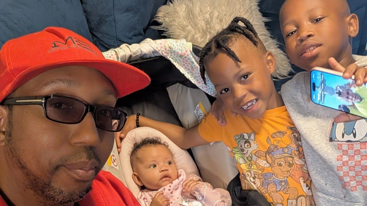 elson and his three youngest children